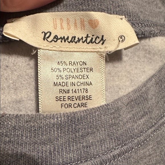 Urban Romantics Women Grey blue Jogger Crew Neck Sweater Set Lounge Wear - Picture 2 of 8